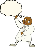 cartoon mad scientist with thought bubble png