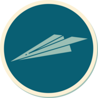 sticker of tattoo in traditional style of a paper airplane png