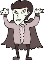 vampiro de dibujos animados estilo garabato dibujado a mano png