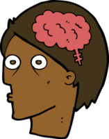 cartoon head with brain symbol png