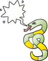 hissing cartoon snake with speech bubble in smooth gradient style png