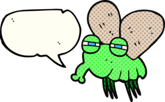 hand drawn comic book speech bubble cartoon fly png