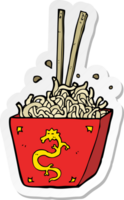 sticker of a cartoon noodles in box png