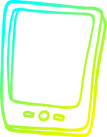 cold gradient line drawing of a cartoon modern mobile png