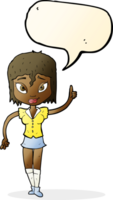 cartoon woman making point with speech bubble png