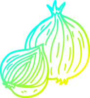 cold gradient line drawing of a cartoon onion png