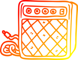 warm gradient line drawing of a cartoon retro speaker system png