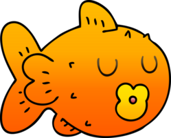 gradient shaded quirky cartoon fish png