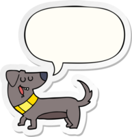 dessin animé chien avec discours bulle autocollant png