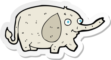 sticker of a cartoon funny little elephant png