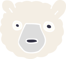 dessin animé doodle visage d'ours polaire png