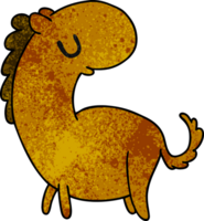 textured cartoon illustration kawaii of a cute horse png