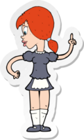 sticker of a cartoon waitress calling order png