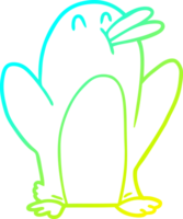 freddo pendenza linea disegno di un' cartone animato pinguino png