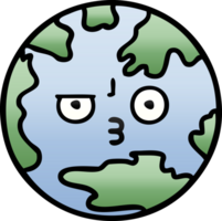 gradient shaded cartoon of a planet earth png