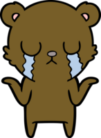 ours de dessin animé qui pleure png