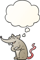 cartoon rat with thought bubble in smooth gradient style png