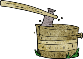 cartoon tree stump with axe png