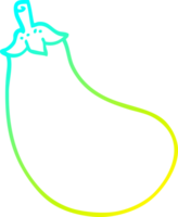 cold gradient line drawing of a cartoon eggplant png