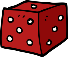 cartoon doodle red dice png