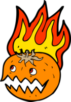 calabaza llameante de dibujos animados png