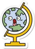 sticker of a cute cartoon globe of the world png