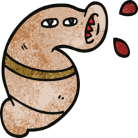 tecknad doodle monster blodig png