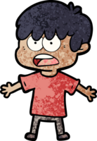 menino de desenho animado preocupado png