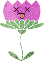 retro ilustração estilo desenho animado do uma flor png