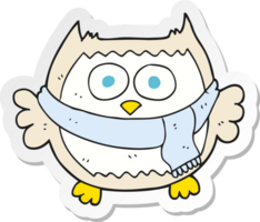 sticker of a cartoon owl wearing scarf png