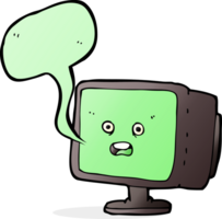 écran d'ordinateur de dessin animé avec bulle de dialogue png