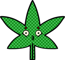 cómic libro estilo dibujos animados de un marijuana hoja png