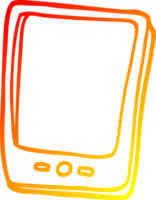 chaud pente ligne dessin de une dessin animé moderne mobile png