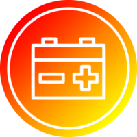 industrial battery circular icon with warm gradient finish png