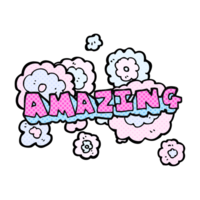 hand drawn comic book style cartoon amazing word png