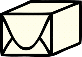 comic book style cartoon of a paper parcel png