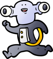 friendly cartoon alien running png