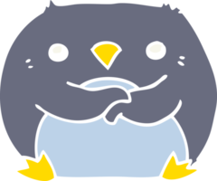 pingouin de dessin animé de style plat couleur png