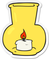 sticker of a cartoon old glass lantern with candle png