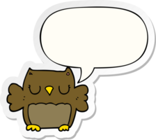 cute cartoon owl with speech bubble sticker png
