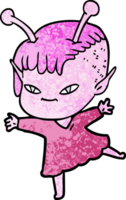 cute cartoon alien girl png