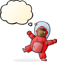 astronaute de dessin animé avec bulle de pensée png