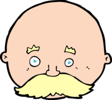 cartoon bald man with mustache png