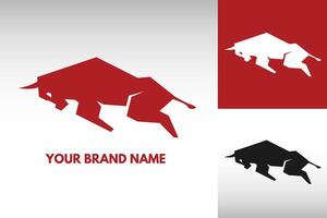 Logo Bull with simple Style Design in Gradient and monochrome color vector