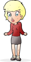 cartoon woman shrugging shoulders png