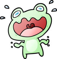 cute cartoon frog frightened png