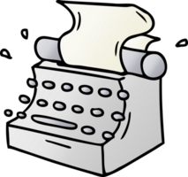 hand drawn gradient cartoon doodle of old school typewriter png