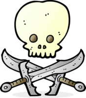 cartoon skull and swords symbol png