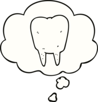 tecknad serie tand med trodde bubbla png