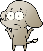 Cartoon unsicherer Elefant png